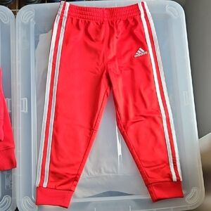 2/$15 Adidas - Kids Red Track Pants - Size 3T